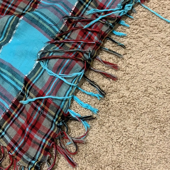 Vintage Plaid Frilly Scarf - Picture 2 of 5